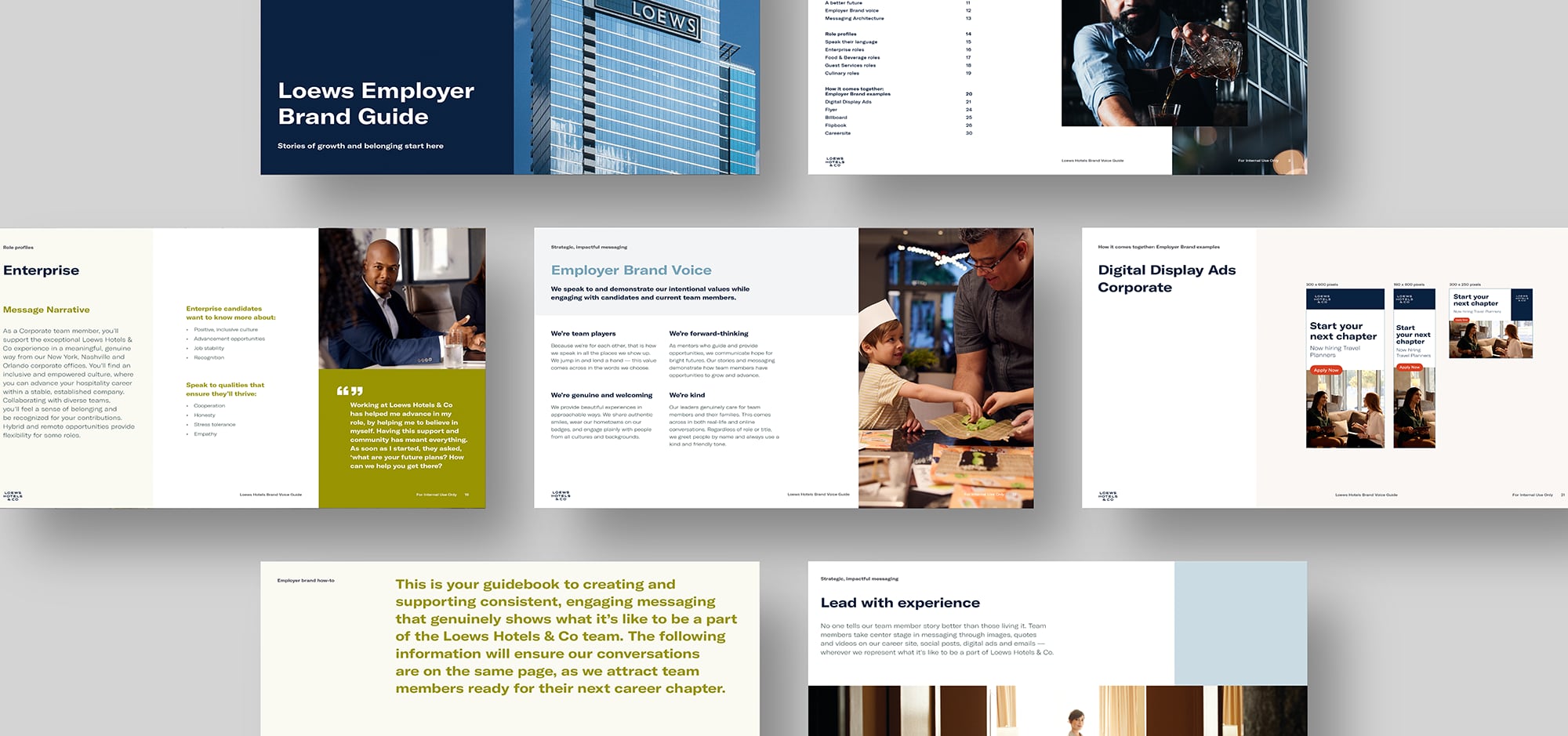 Brand Guidelines created for Loews Hotels by Appcast Brand and Creative team