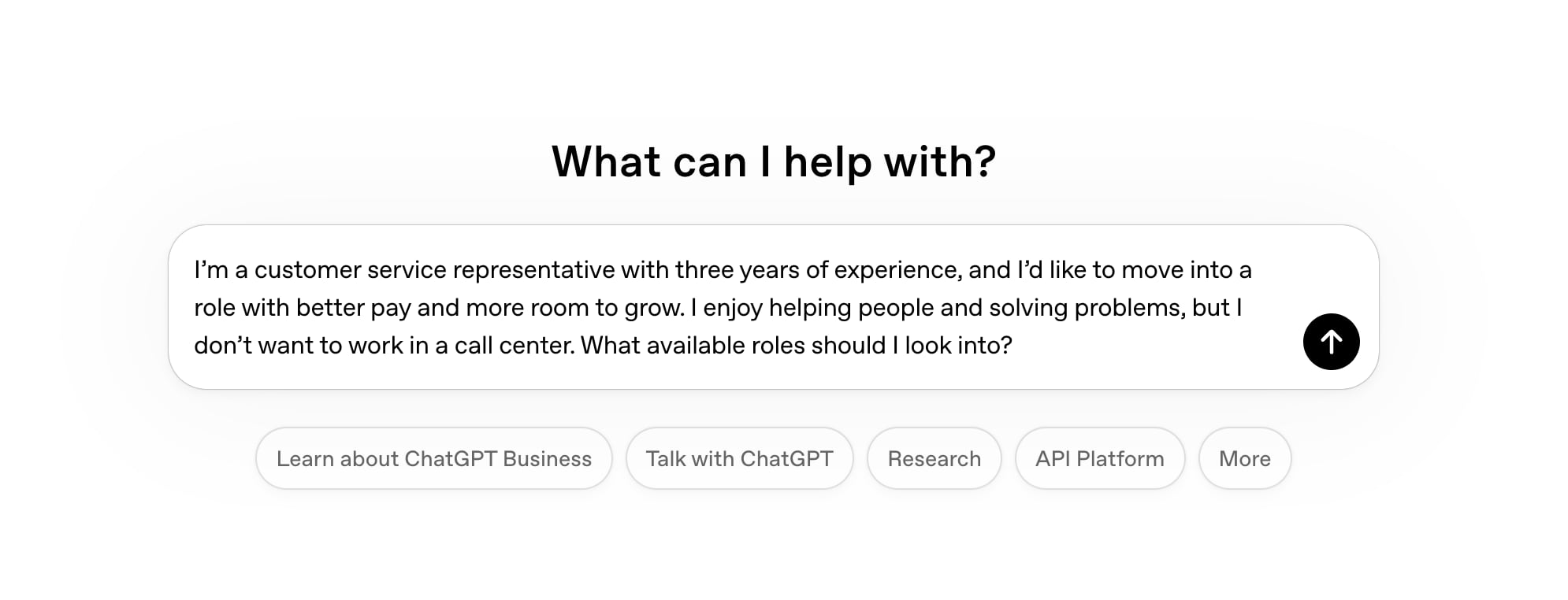 Preview Image of a Candidate Asking AI about Roles